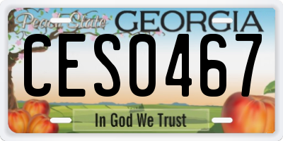 GA license plate CES0467