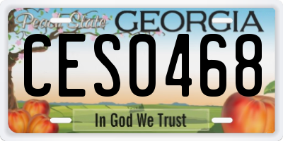 GA license plate CES0468