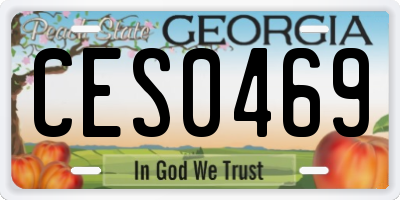GA license plate CES0469