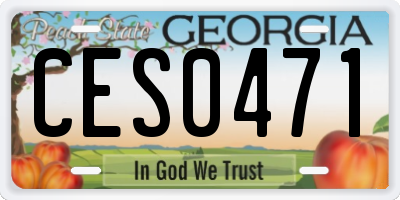 GA license plate CES0471