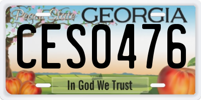 GA license plate CES0476