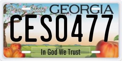 GA license plate CES0477