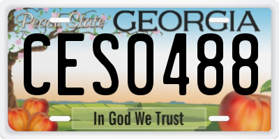 GA license plate CES0488