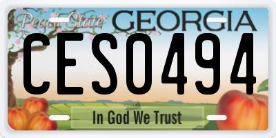 GA license plate CES0494
