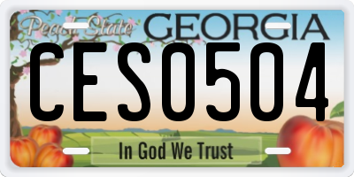 GA license plate CES0504