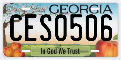 GA license plate CES0506