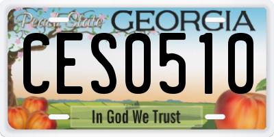 GA license plate CES0510