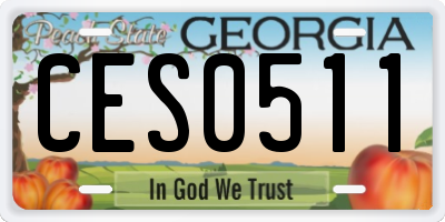 GA license plate CES0511