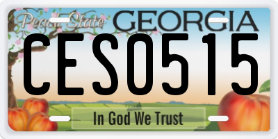 GA license plate CES0515