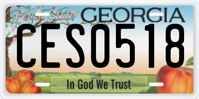 GA license plate CES0518