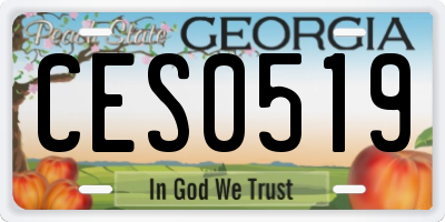GA license plate CES0519