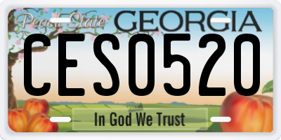 GA license plate CES0520