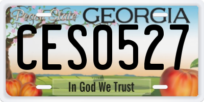 GA license plate CES0527