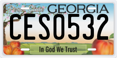 GA license plate CES0532