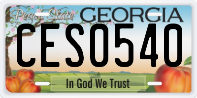 GA license plate CES0540