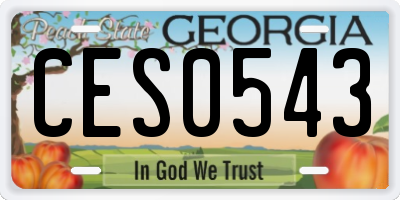 GA license plate CES0543