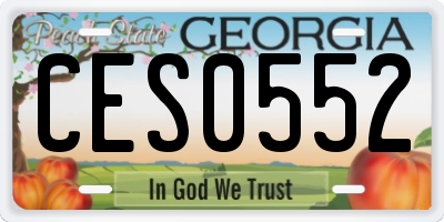 GA license plate CES0552