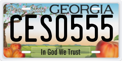 GA license plate CES0555