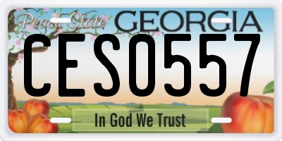 GA license plate CES0557