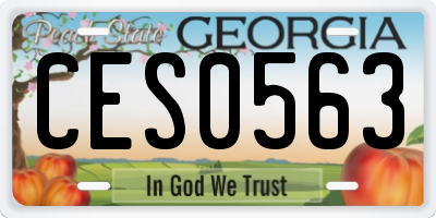 GA license plate CES0563