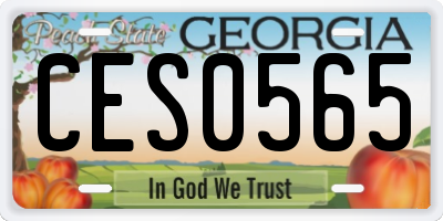 GA license plate CES0565