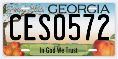 GA license plate CES0572