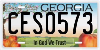 GA license plate CES0573