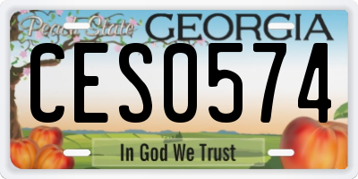 GA license plate CES0574