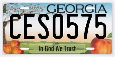 GA license plate CES0575