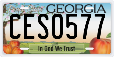 GA license plate CES0577