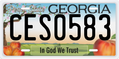 GA license plate CES0583