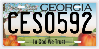 GA license plate CES0592
