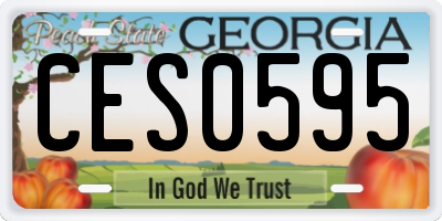 GA license plate CES0595