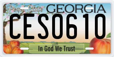 GA license plate CES0610