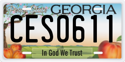 GA license plate CES0611