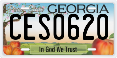 GA license plate CES0620