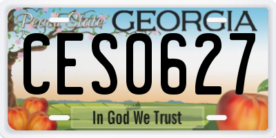 GA license plate CES0627