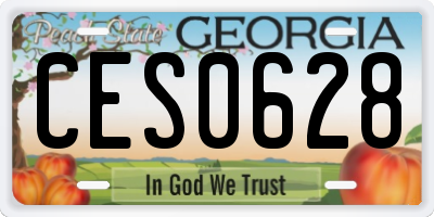 GA license plate CES0628