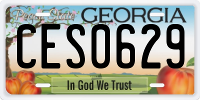 GA license plate CES0629