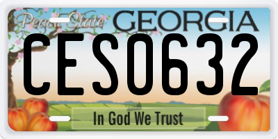 GA license plate CES0632