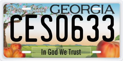 GA license plate CES0633