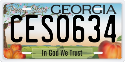 GA license plate CES0634