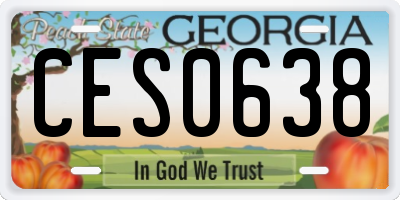 GA license plate CES0638