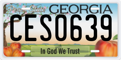 GA license plate CES0639
