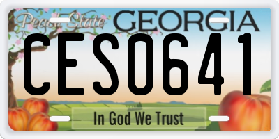 GA license plate CES0641