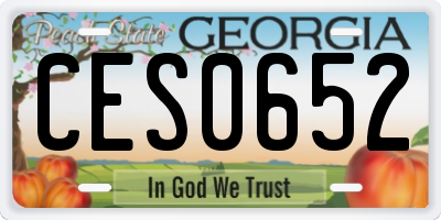 GA license plate CES0652