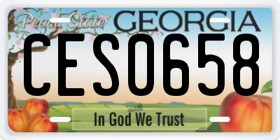 GA license plate CES0658