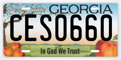GA license plate CES0660