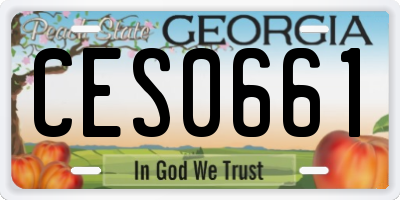 GA license plate CES0661