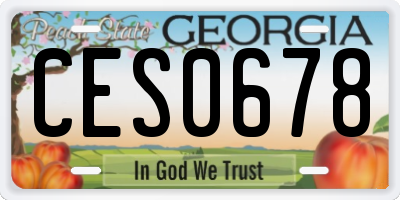GA license plate CES0678